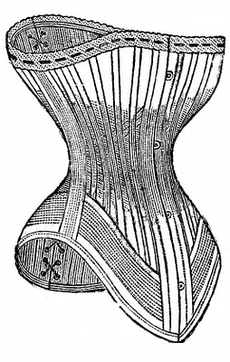Vintage Clip Art - Victorian Corset - Black and White - The Graphics Fairy