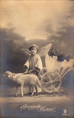 Free Vintage Clip Art - Easter Angel with Lamb - The Graphics Fairy