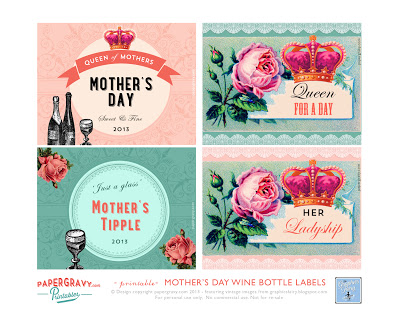 Mother's Day Printable - Wine Labels - The Graphics Fairy