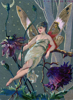 Vintage Graphic - Fairy in Moonlight - The Graphics Fairy