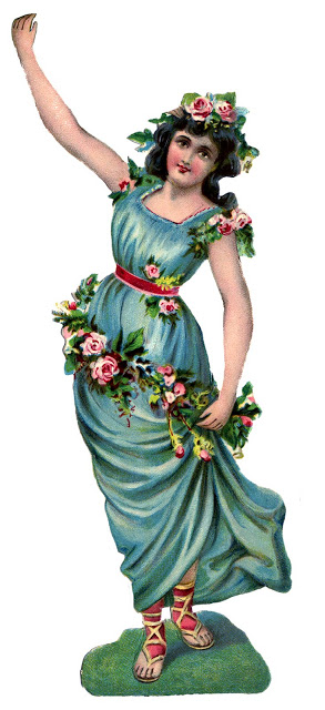 Vintage Image - Lady in Grecian Style Costume - The Graphics Fairy