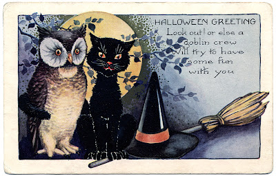 halloween clip art vintage owl cat the graphics fairy