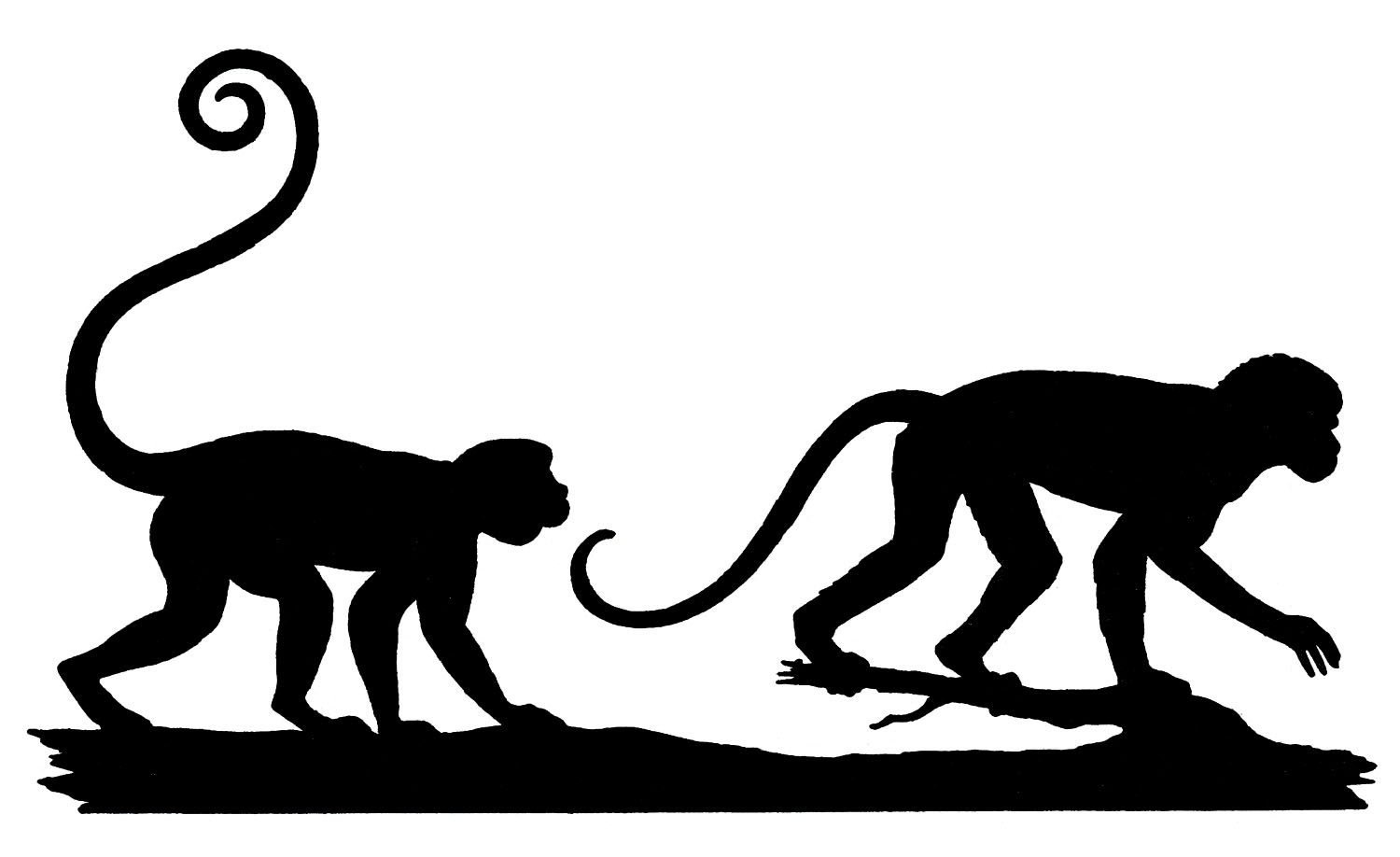 Download Vintage Silhouette Image - Monkeys - The Graphics Fairy