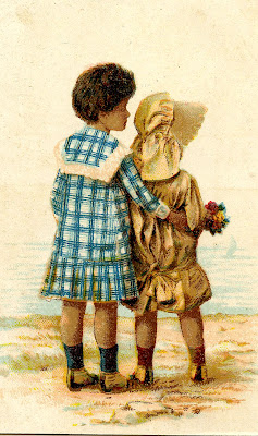 Vintage Graphic - Sweet Black Children - Sunbonnet - The Graphics Fairy