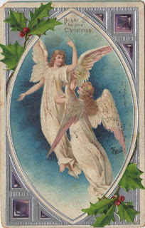 1907 Christmas Postcard - Angels - The Graphics Fairy