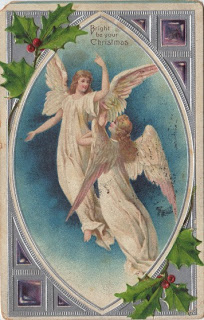 1907 Christmas Postcard Angels The Graphics Fairy