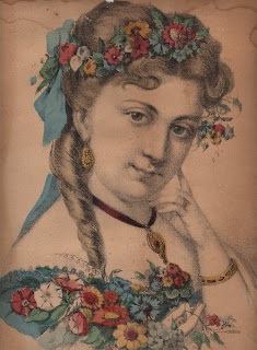 Victorian Lady With Flowers The Graphics Fairy