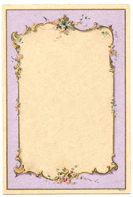 French label with purple frame