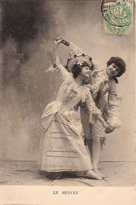Vintage French Postcard - Cute Dancing Couple - The Graphics Fairy