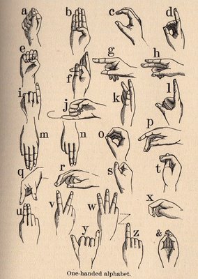 Vintage Clip Art - Hands - Sign Language - The Graphics Fairy