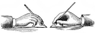 2 hands holding pens image