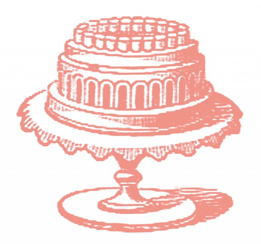 Download Free Vintage Images - Cake on Cake Plate - The Graphics Fairy