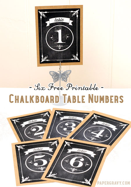 Free Printable Chalkboard Table Numbers