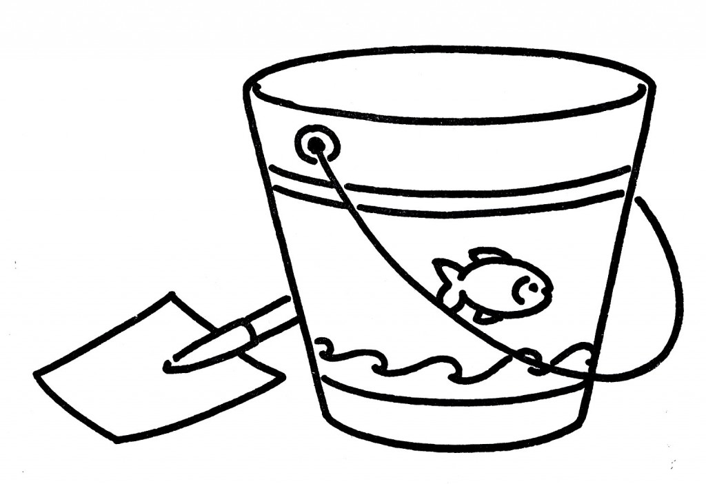 Download Vintage Line Art - Shovel and Pail - The Graphics Fairy