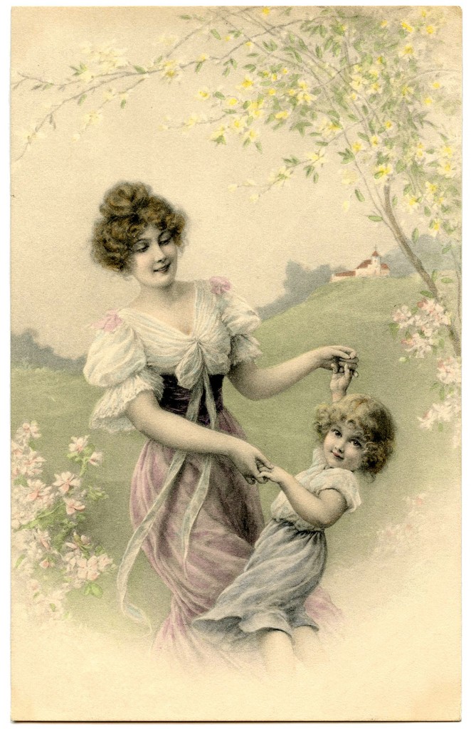 Vintage Mother and Child Image - The Graphics Fairy