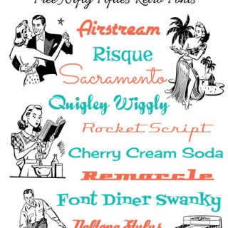 fifties fonts with retro people images