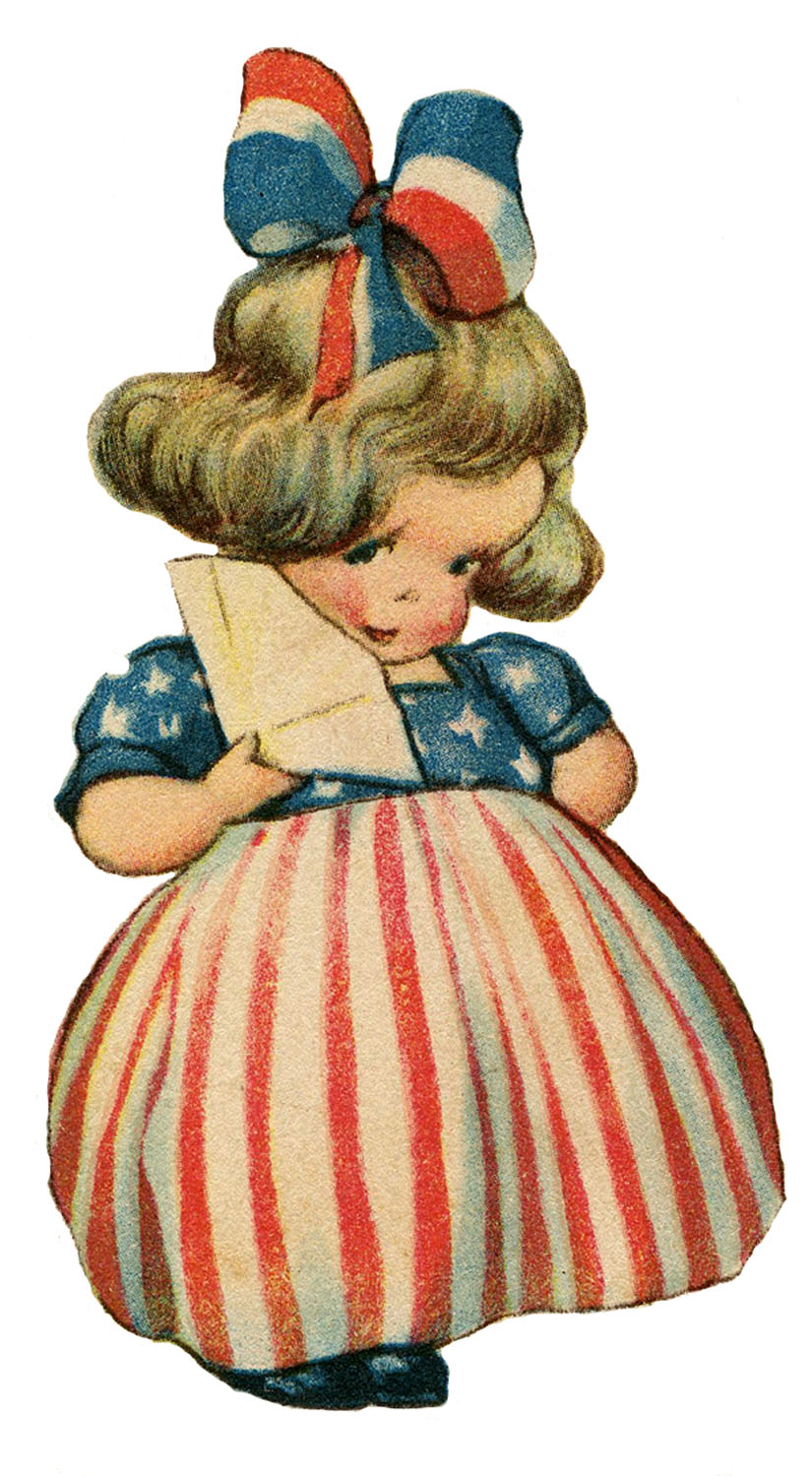 Cute Patriotic Girl Image - The Graphics Fairy