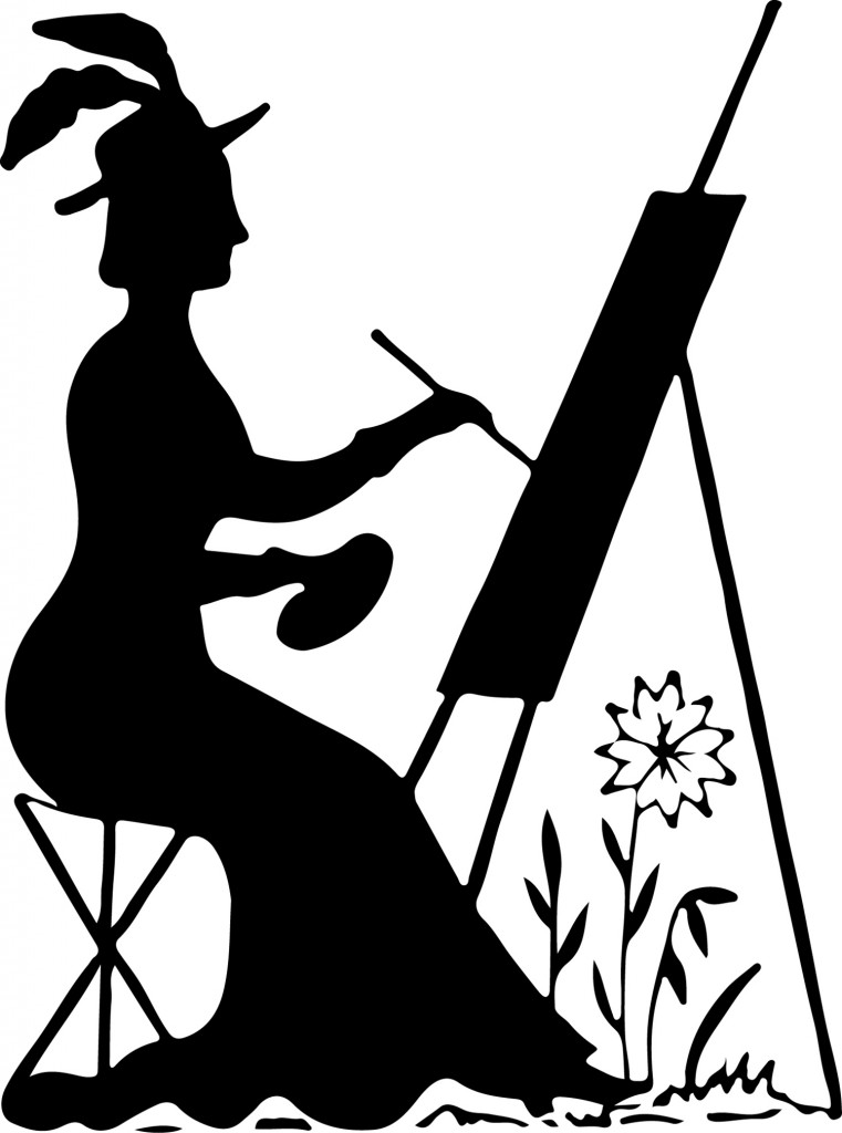Silhouette Stock Image - Lady Painting - The Graphics Fairy