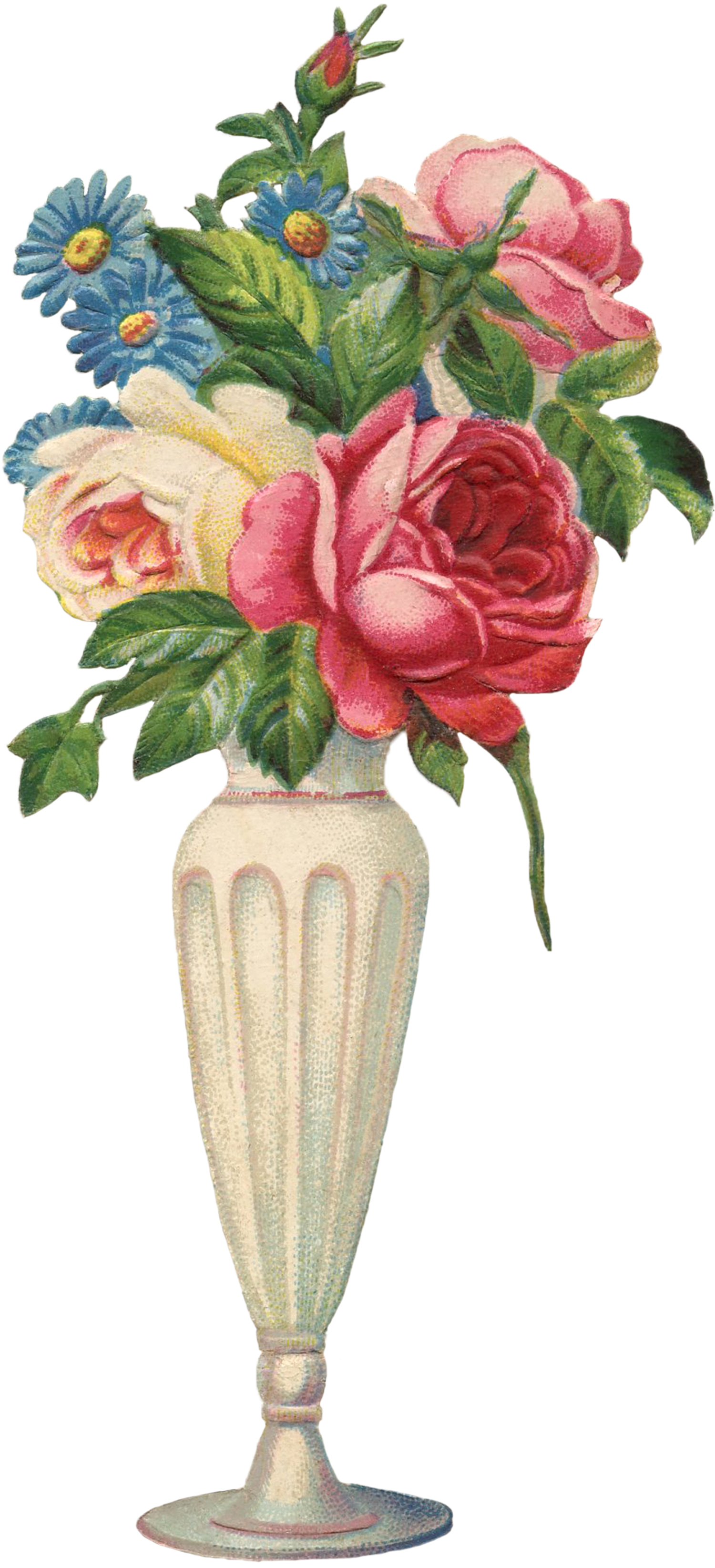 Vintage Flowers Vase Image - The Graphics Fairy