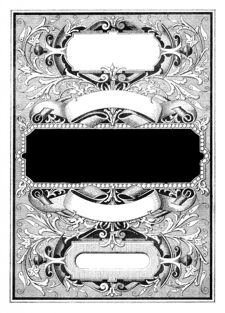 Black and white Fancy antique label