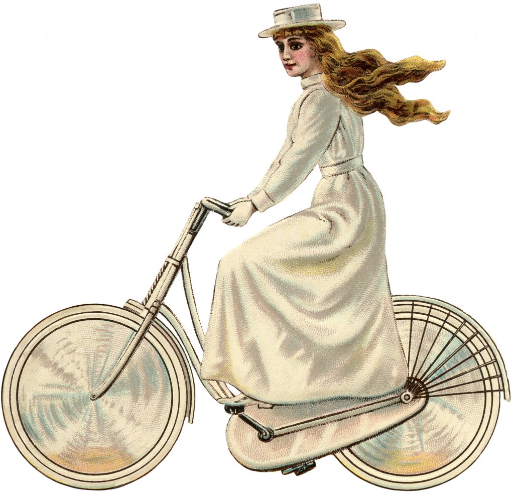 Vintage Bicycle Girl - Edwardian - The Graphics Fairy