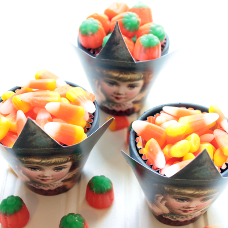 witch candy pots with candy