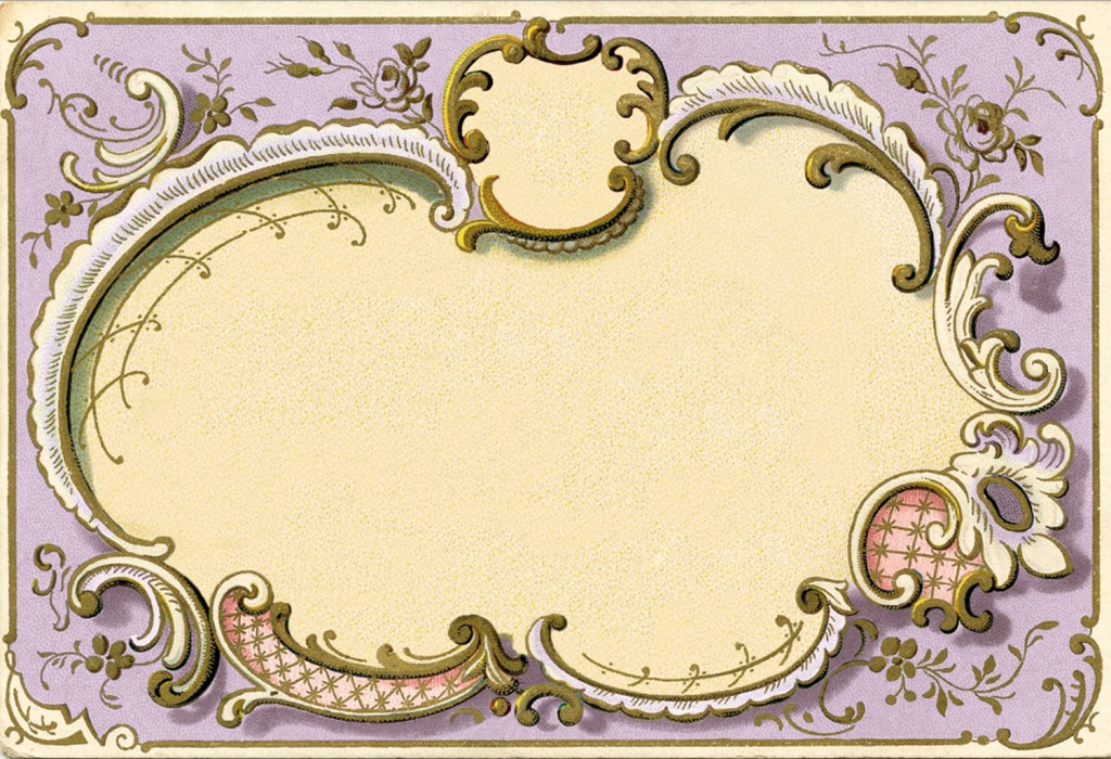 Amazing Ornate French Frame Image - Lilac - The Graphics Fairy