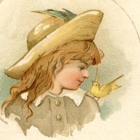 girl with hat and canary image