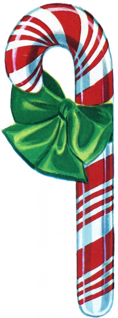 Free Vintage Christmas Clip Art - Candy Cane - The 