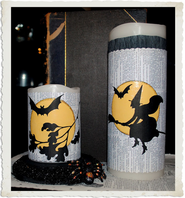 Halloween candle wraps with spider