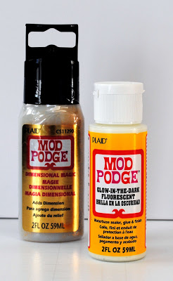 Mod podge glow in the dark and dimensional magic