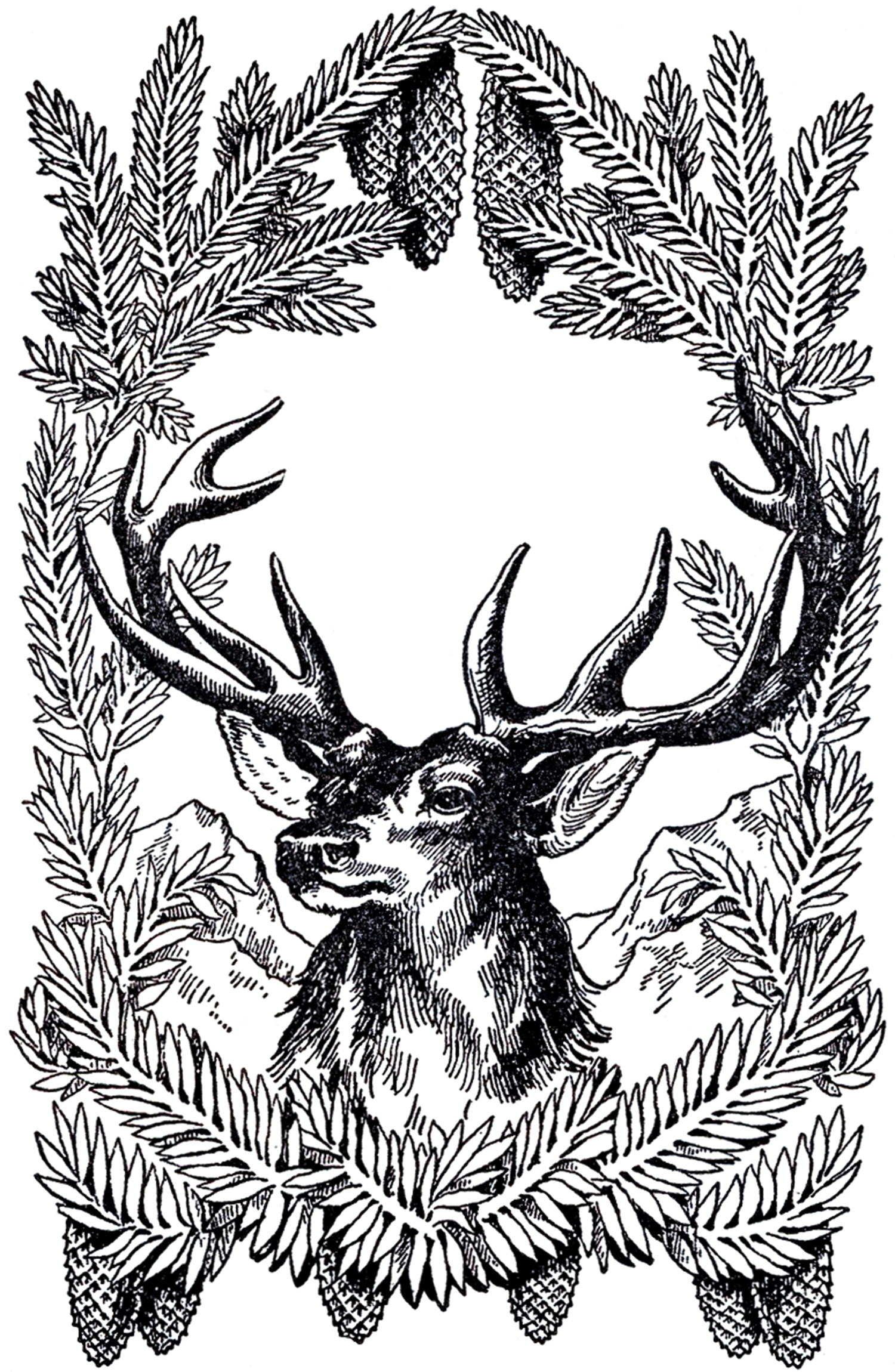 Vintage-Christmas-Deer-Image-GraphicsFairy - The Graphics Fairy