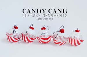 Candy Cane Cupcake ornaments jaderbomb.com