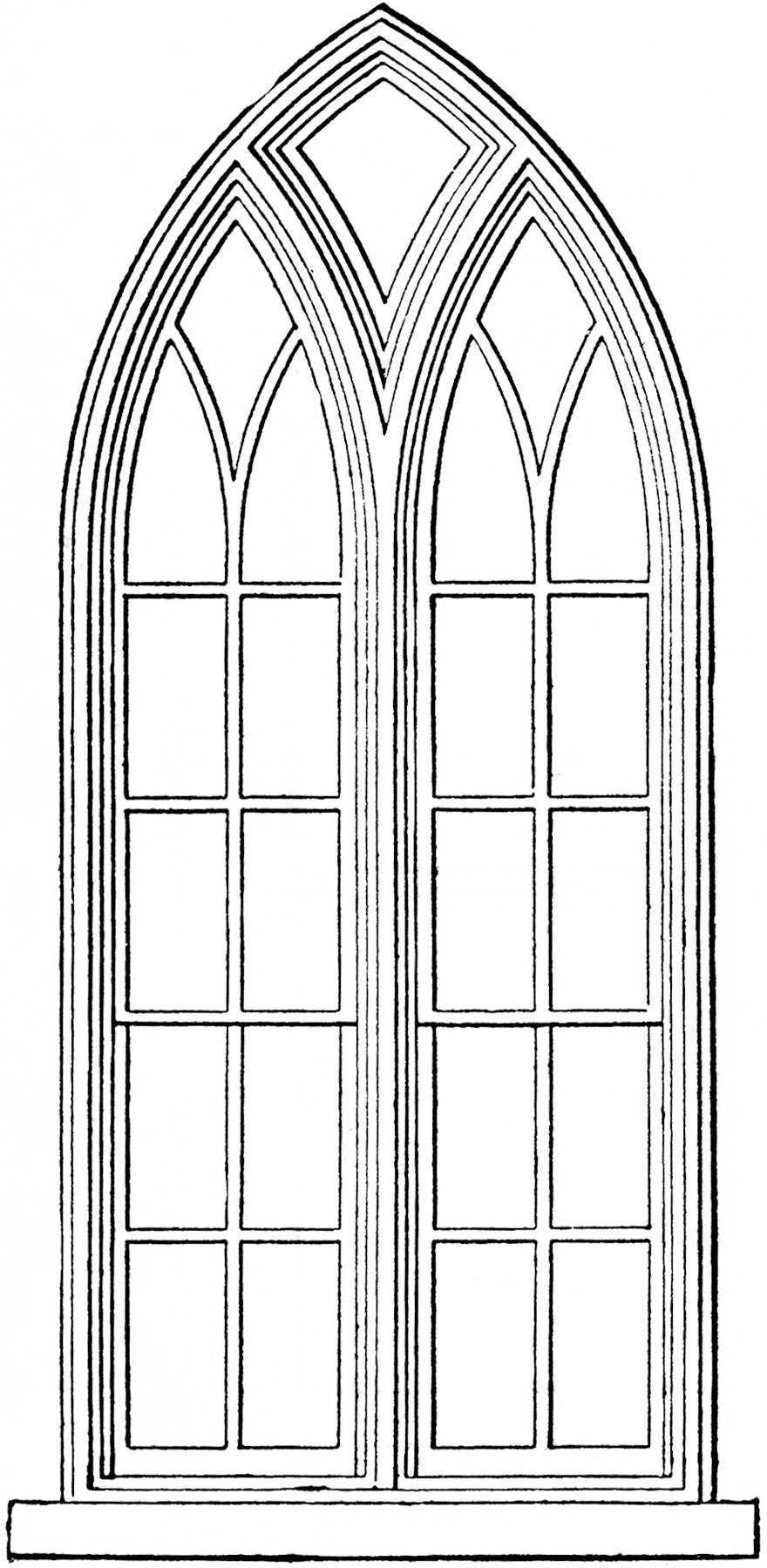 Gothic Church Windows Clip Art - The Graphics Fairy