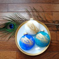 Easy Painted Peacock Ornaments