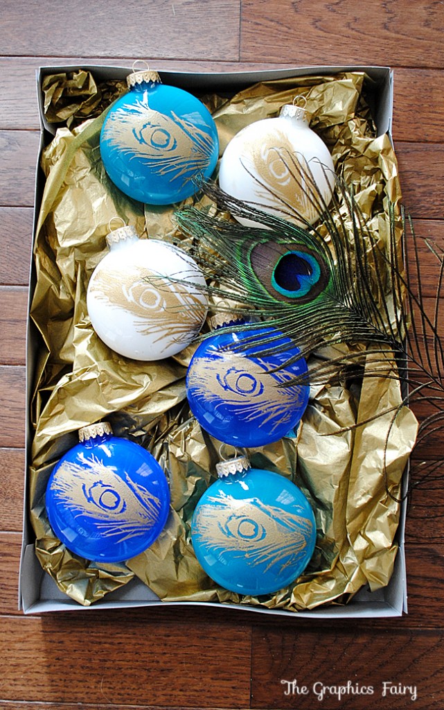 Easy Painted Peacock Ornaments
