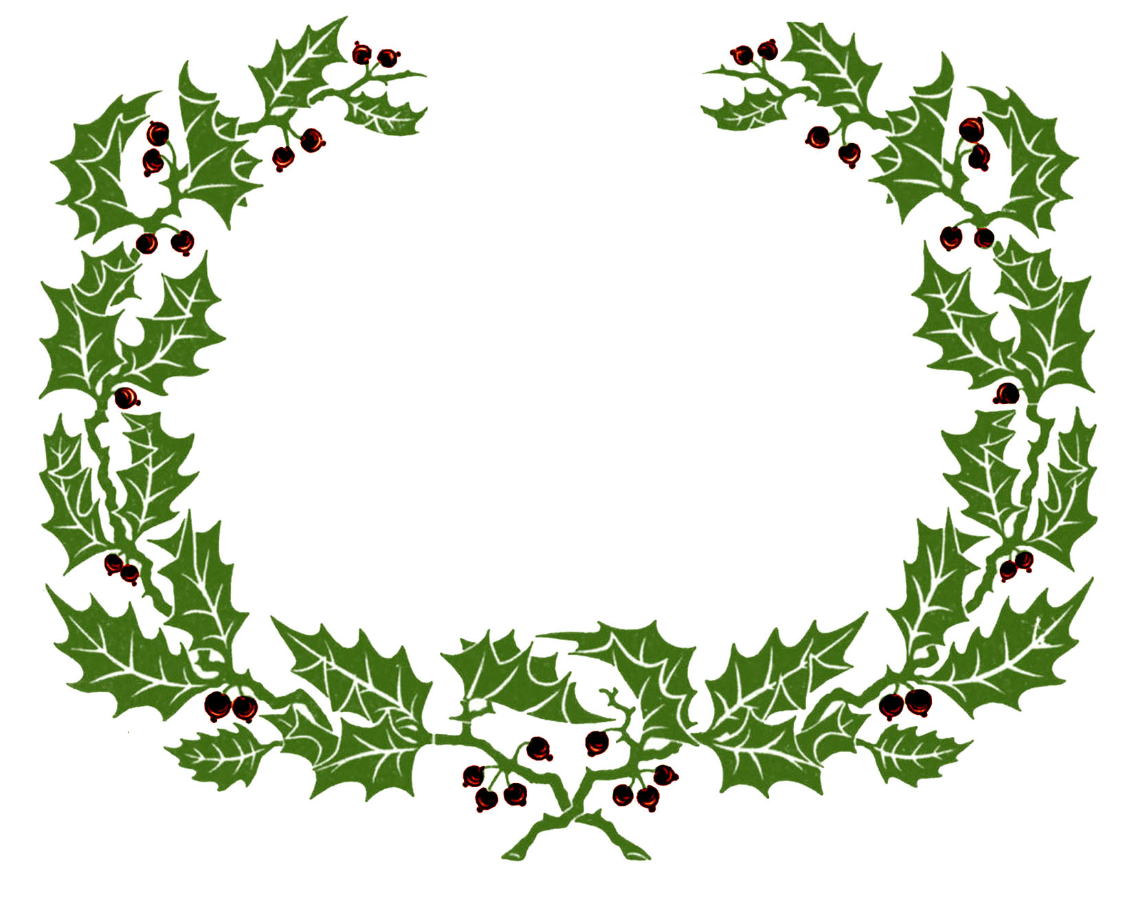 22 Christmas Wreath Clipart (Frames)! - The Graphics Fairy