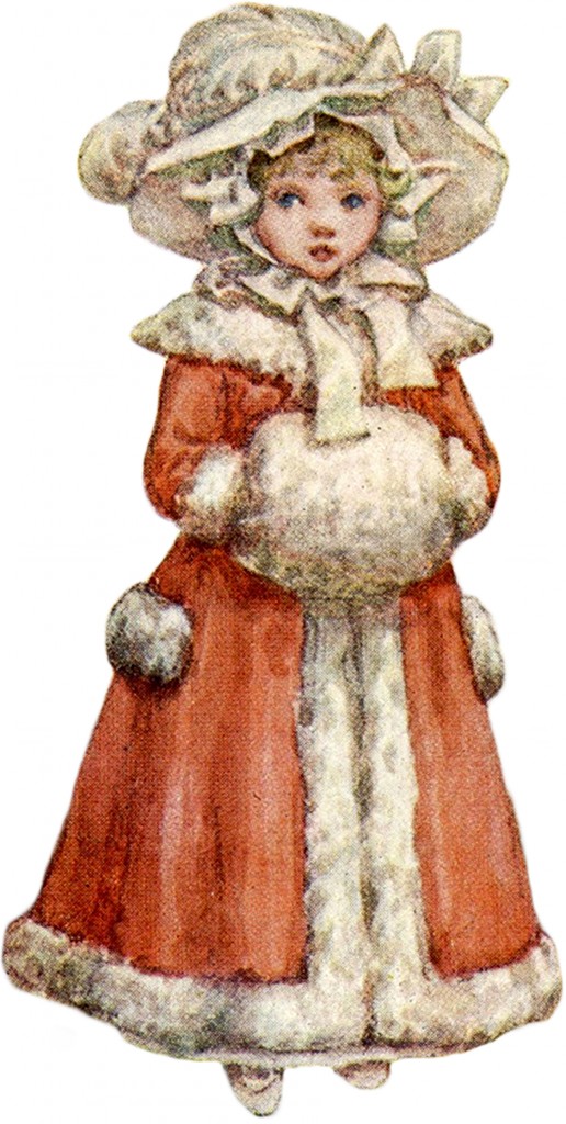 Kate Greenway Dickens Girl with Muff Images