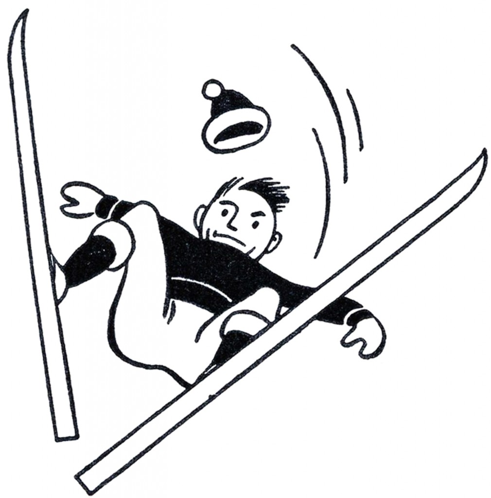 Funny Skiing Man Clipart