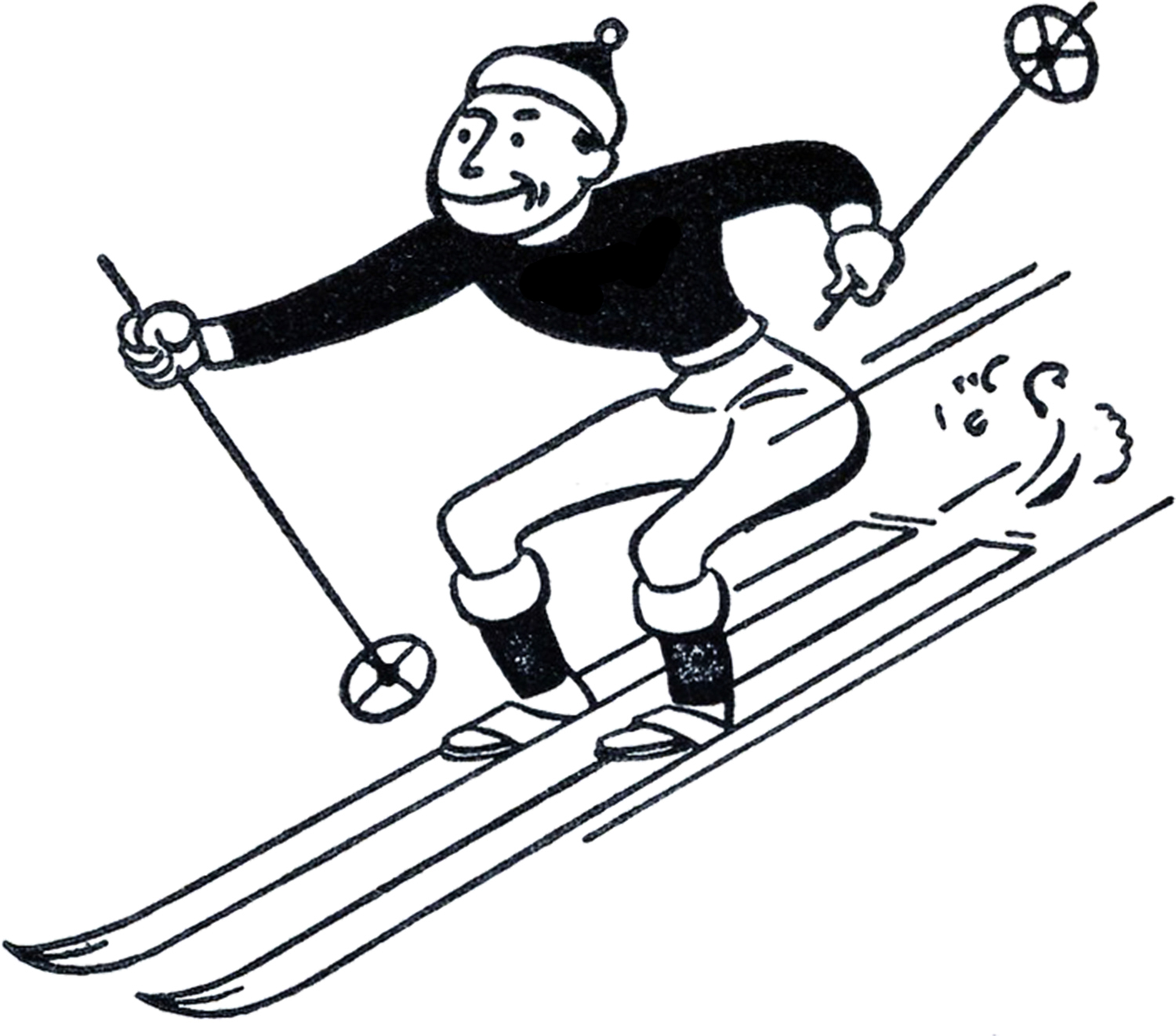 5 Vintage Ski Images! - The Graphics Fairy