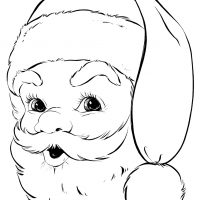 Santa with Cap coloring page