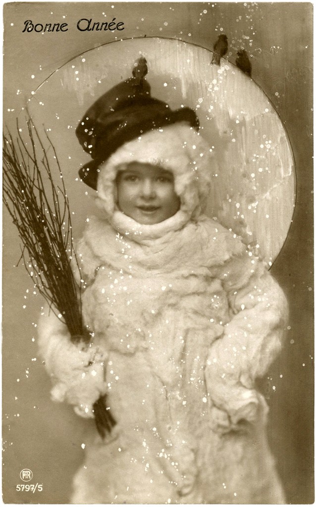 Vintage Child in Snowman Costume Photo