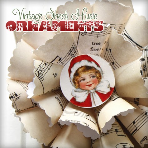 DIY Vintage Christmas Sheet Music Ornaments