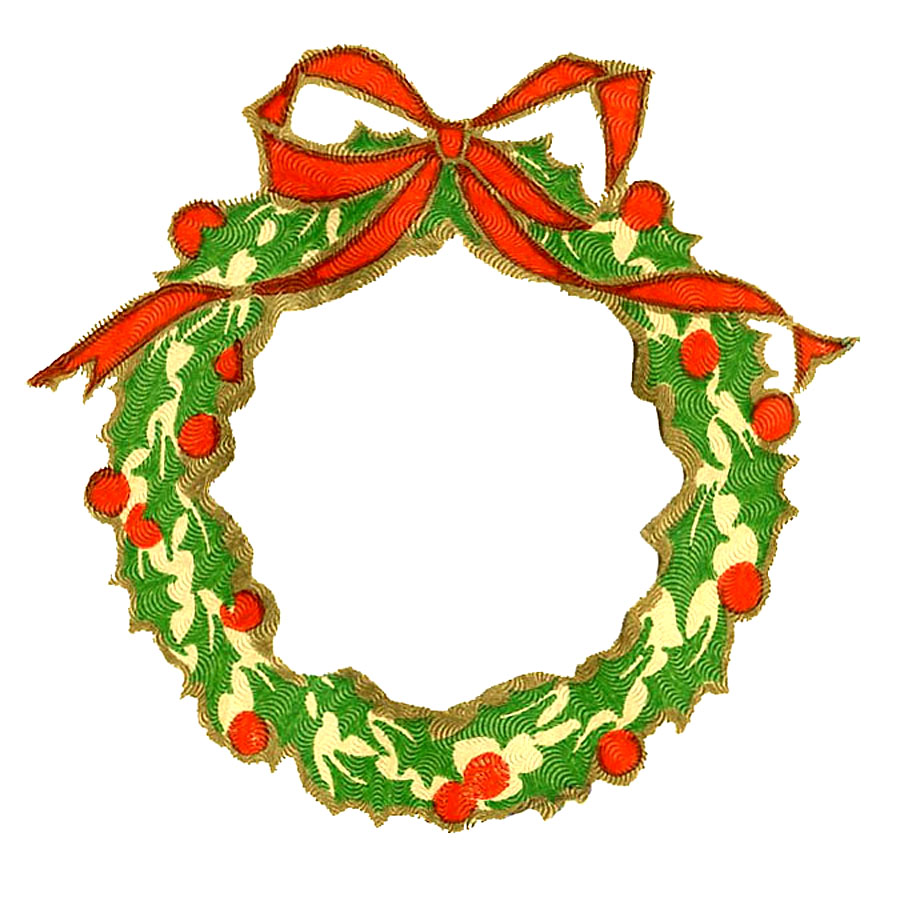 christmas wreaths with lights clip art