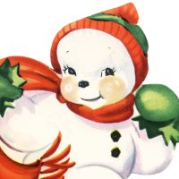 Cute Snowman Image Retro