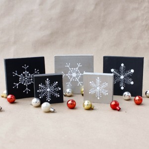 Snowflake wood blocks