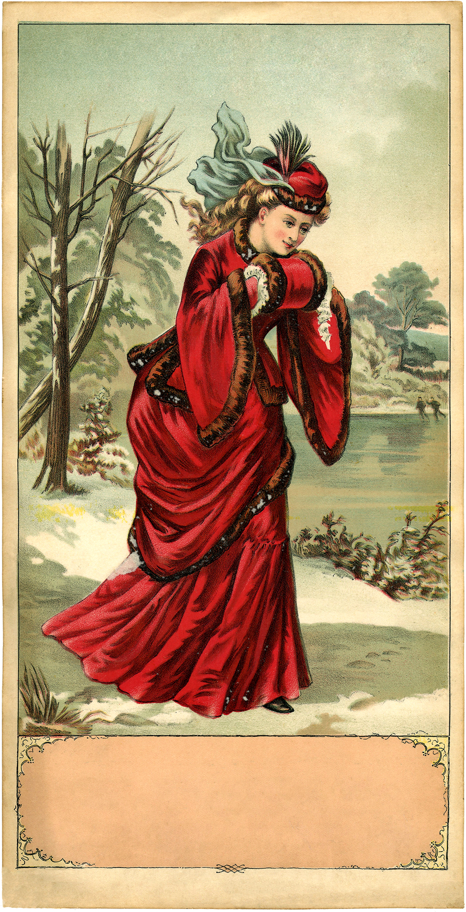 Stunning Victorian Winter Lady Image The Graphics Fairy
