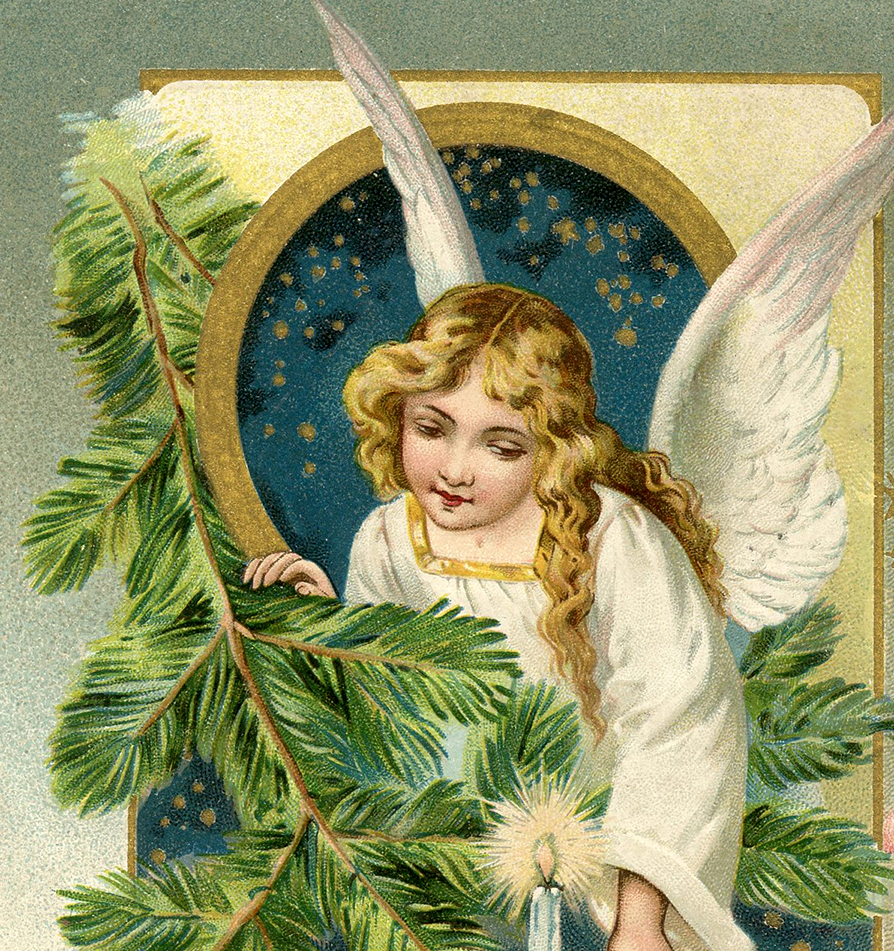 Vintage Angel Postcard - Christmas - The Graphics Fairy