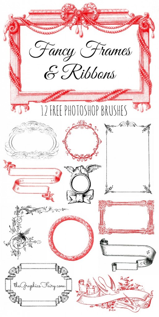Fancy Frames and Ribbons Free Photoshop Brushes