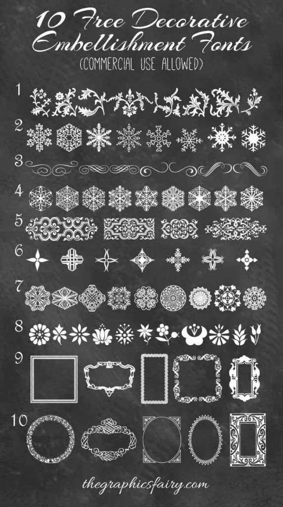 Snowflake fonts on chalkboard